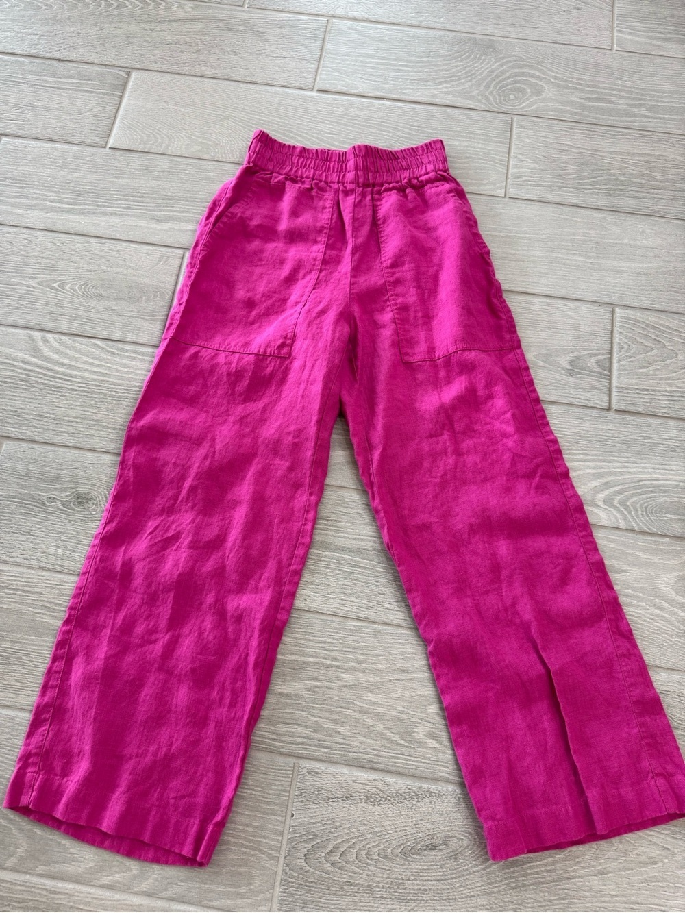 NOTPERFECTLINEN 100% Linen Hot Pink Pants Size Small